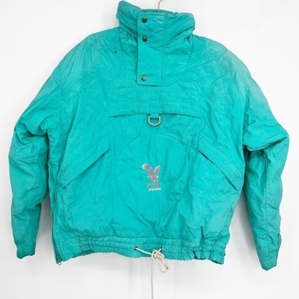 Vintage Ultimo Teal Down Filled Quarter Zip Ski Jacket, Size XS